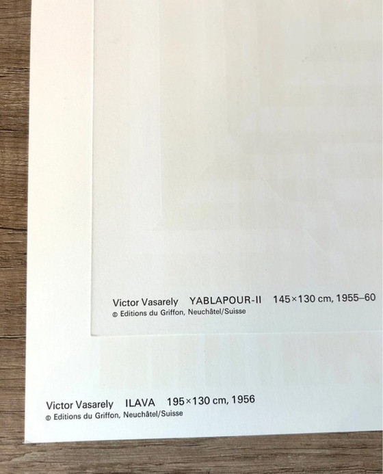 Set 6 Op Art Prints by Victor Vasarely - "Linéaires" (Éditions du Griffon,1973), Lithographs & prints, Paper (photo 6 of 20)