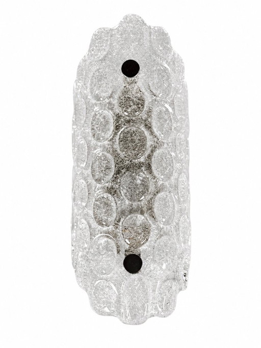 Jaren 60/70 wandlamp Fischer Leuchten Duitsland Wandkandelaar IJsglas Design – wandlampen, Metal