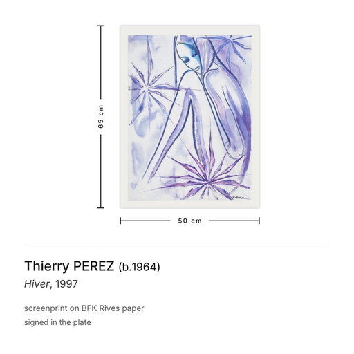 Thierry PEREZ Hiver screenprint 1997