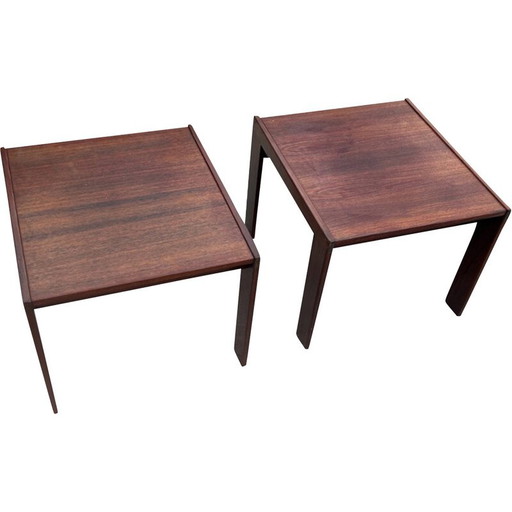 Par de mesas de centro vintage de caoba para Cassina