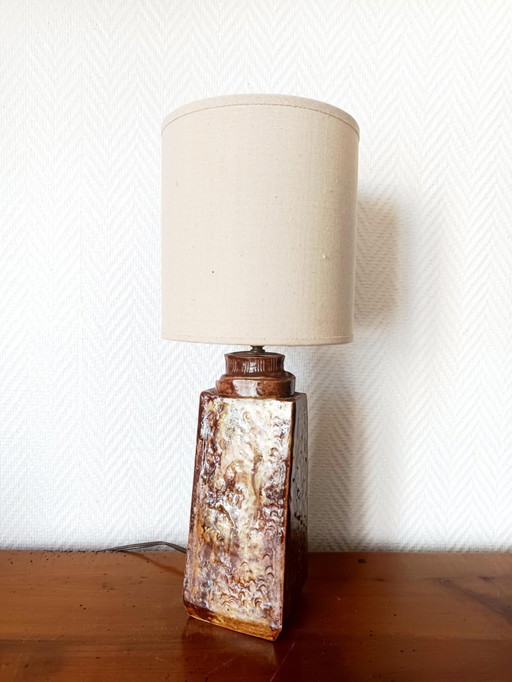 Vintage glazed stoneware lamp