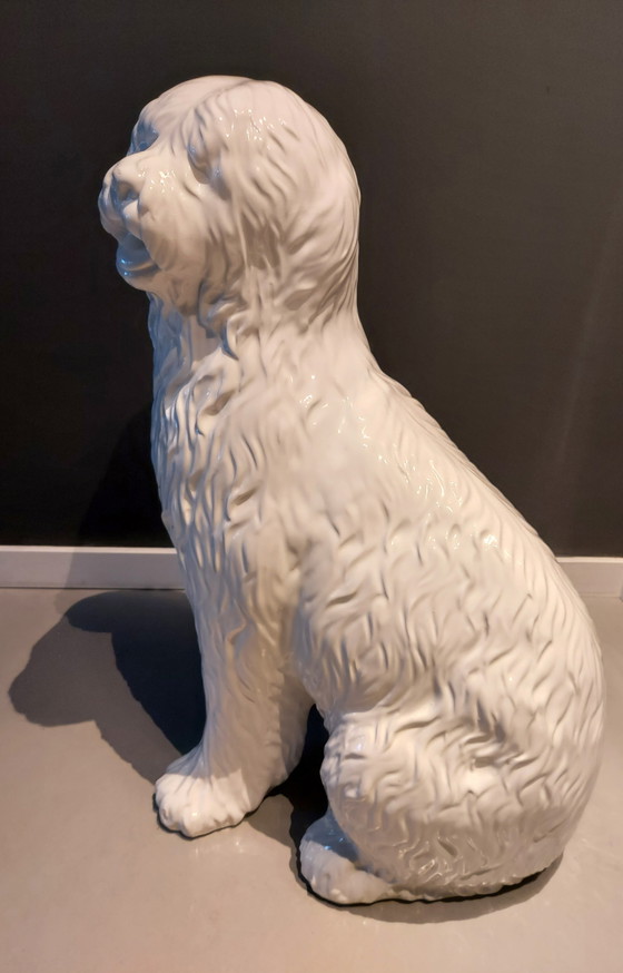 Image 1 of Statua di cane in ceramica italiana d'epoca alta 70 cm