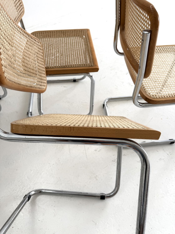 Set of 6 Vintage Cesca Dining Chairs, Italy ‘80 – Chrome, Wood (photo 7 of 12)