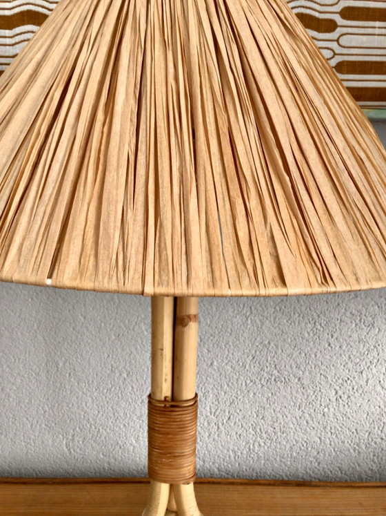 Grande lampada da tavolo vintage in bambù di metà secolo – Lampade da tavolo, Rattan, Bamboo (photo 6 of 8)