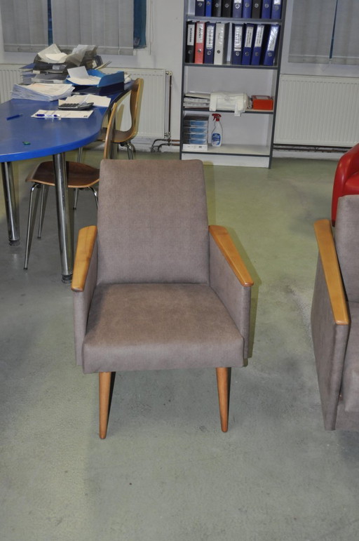 Set Duitse gelakte loungestoelen, jaren 60