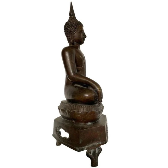 Buda de Bronce del Siglo XIX sobre Base de Templo Tailandia – Lote 184 – Esculturas, Bronze (photo 8 of 10)