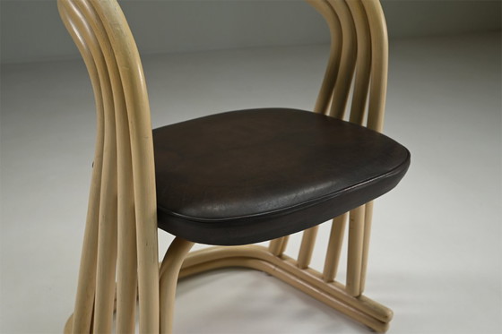 Image 1 of Set of 4 rattan dining chairs, 1980s Italy.
