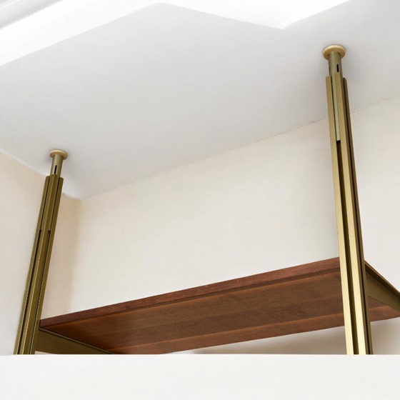 Image 1 of Tension Pole Free Standing Rose Gold Aluminum Omni Wall Unit by George Nelson