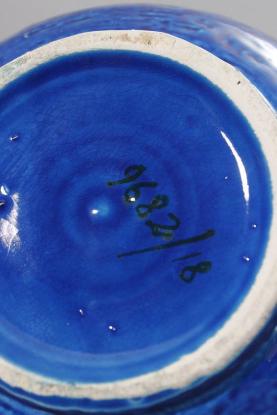 Image 1 of Vase vintage céramique Rimini blu Aldo Londi Bitossi Italica Ars 1970s