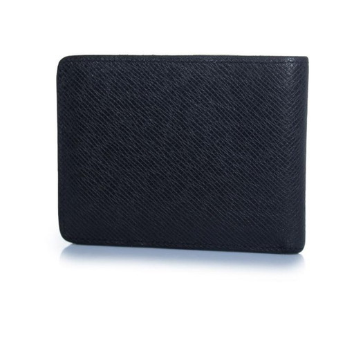 Louis Vuitton, black grained leather wallet with LV