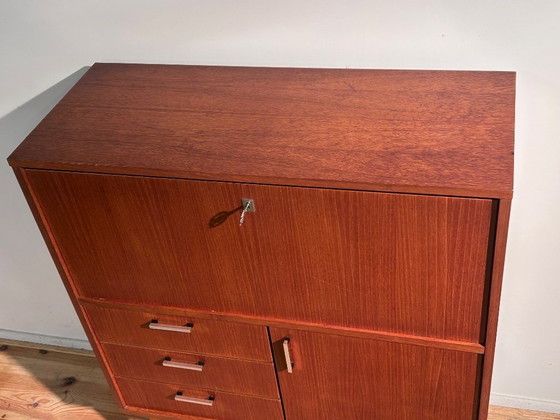 Image 1 of Vintage secretaire in teak, midboard sixties