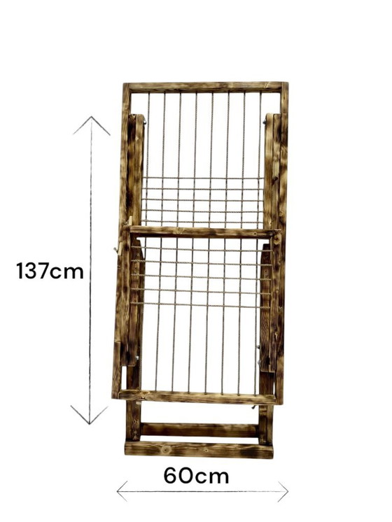 Image 1 of Vintage Wooden Clothes Airer, Laundry Drying Rack: Foldable Rustic Furniture NEW