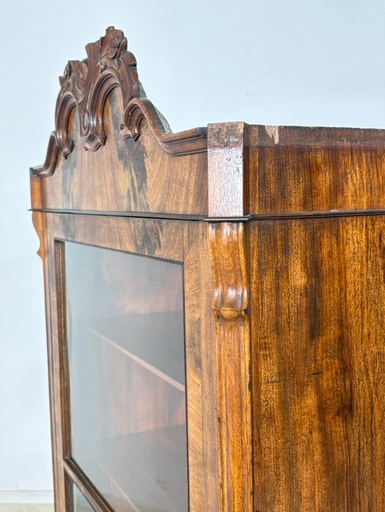 Image 1 of Prachtige Louis Philippe vitrinekast, servieskast, woonkamerkast, circa 1880.