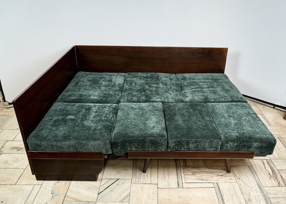 Image 1 of Art Déco hoekslaapbank van Jindřich Halabala voor UP Závody, jaren 50, Tsjechoslowakije