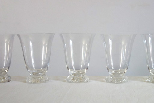 6 Daum wine glasses model Kim mid 20th century
