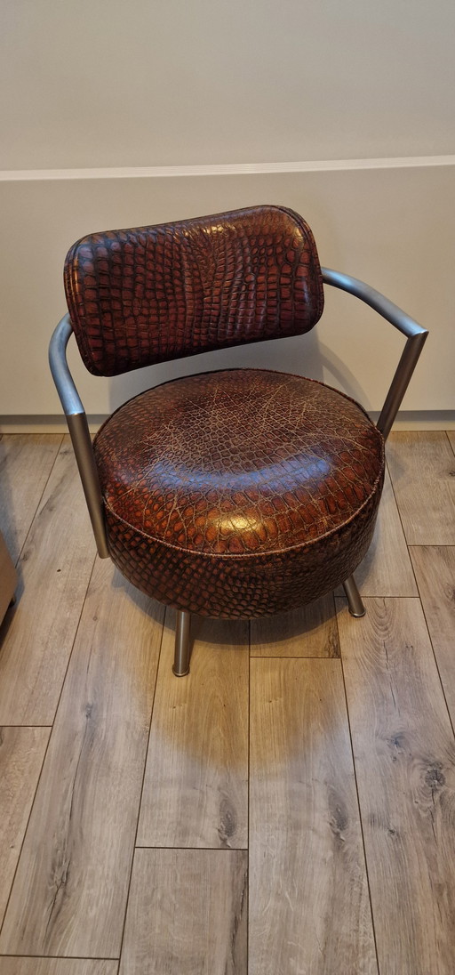 Croco leren stoel uit de Giulio Marelli fabriek van ontwerper Giuliano Cappelletti