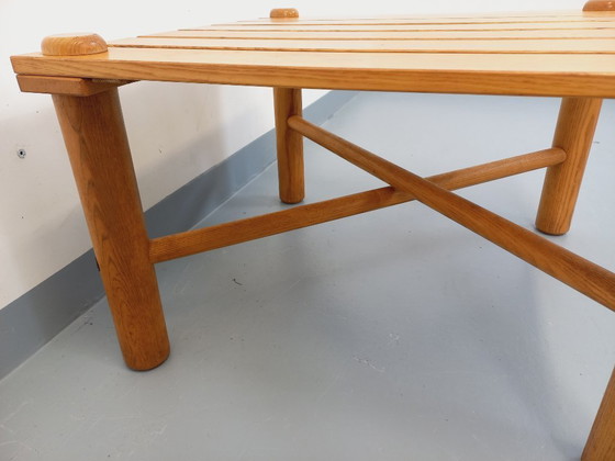Image 1 of Vintage square coffee table in solid pine from the 70s and 80s