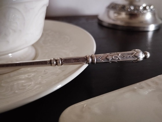 Image 1 of 6 cucchiaini in metallo argentato, stile russo S.F.A.M.