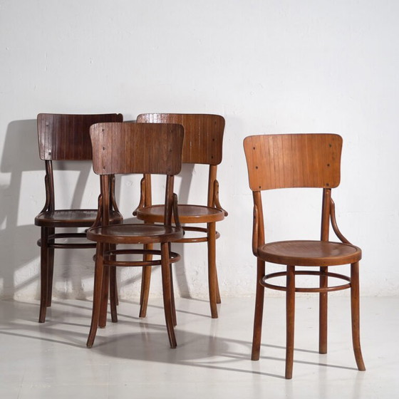Chaises anciennes en bois courbé (c.1940). Lot de 4 pièces #5 – Chaises de salle à manger, Wood (photo 7 of 40)