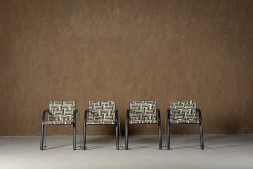 Sillón Vintage A 320 de Wulf Schneider & Ulrich Boehme para Thonet años 80 en terciopelo Myth (set de 4)