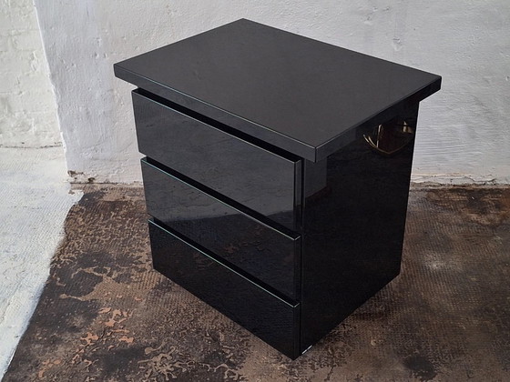 Roche Bobois David Lange High End Cabinet Chest of Drawers, Lacquered, Signed, 1970s – Wood (photo 15 of 16)