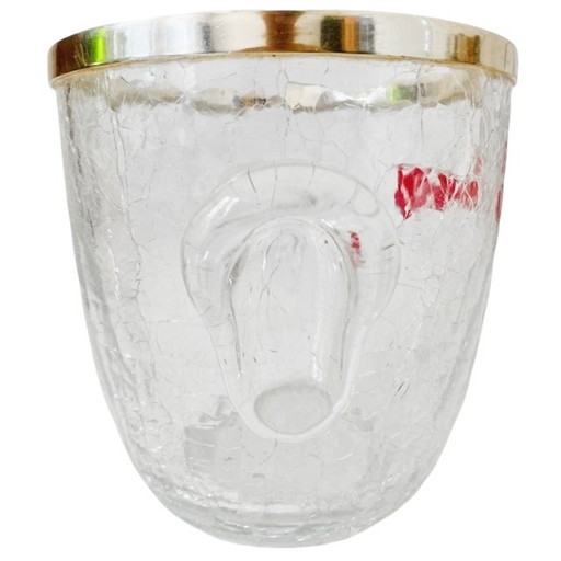 Vintage ice bucket glass chrome Campari 1960's