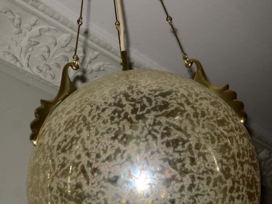 Lampada a sospensione Doria Leuchten in vetro smerigliato e ottone, anni '70 – Lampade a sospensione, Glass (photo 7 of 12)