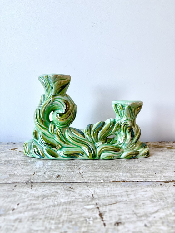 Vintage Belgian Art Deco Candle holder - Hubert Bequet – Ceramic (photo 11 of 11)
