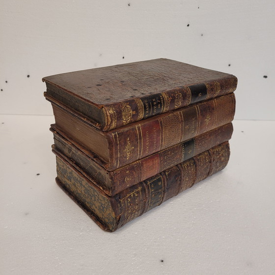 Image 1 of Decanter segreto, vetro tagliato, pelle goffrata, legno, FFS XIX - Francia