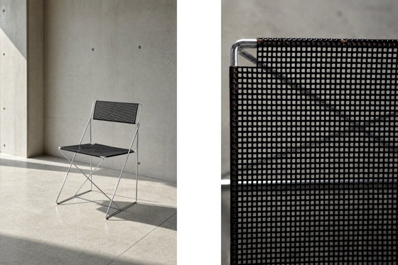Image 1 of Vintage minimalistische metalen X-Line stoelen van Niels Jørgen Haugesen voor Hybodan, jaren 70, set van 4