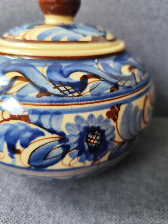 Image 1 of Vintage koektrommel van handbeschilderd keramiek, collector's item