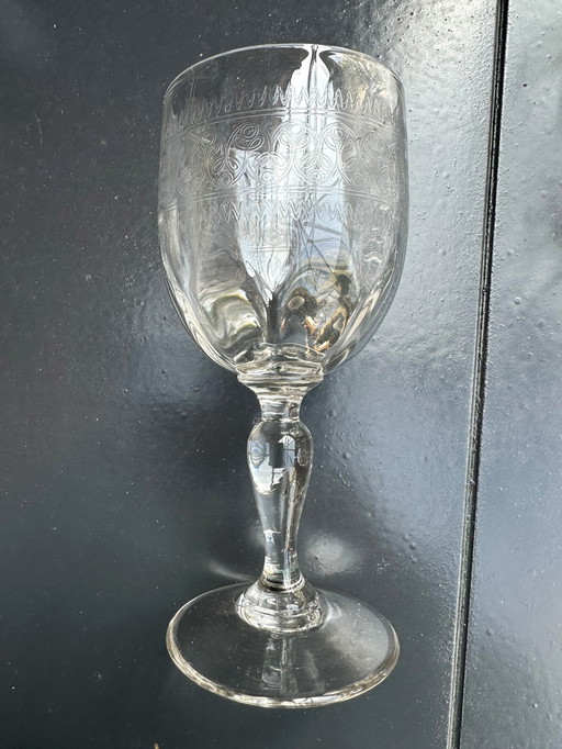 10 Wine glasses 14.5 cm Cristal d'Arques Model Matignon Vintage