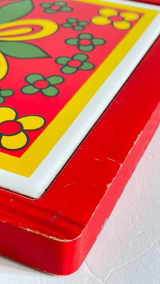 Image 1 of Vintage rode onderzetter