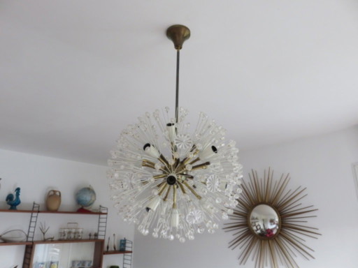 "Snowball" "Dandelion" chandelier, 17 lights, by Emil Stejnar for Rupert Nikoll, Austria, 1950