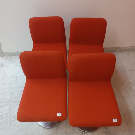 Image 1 of Lot van 4 Vintage Leren Stoelen door Poltronova, Harlow Variant 1971