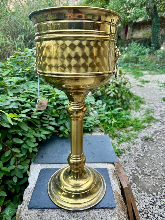Grande fioriera barocca in ottone su piedistallo – Oggetti decorativi (photo 6 of 10)