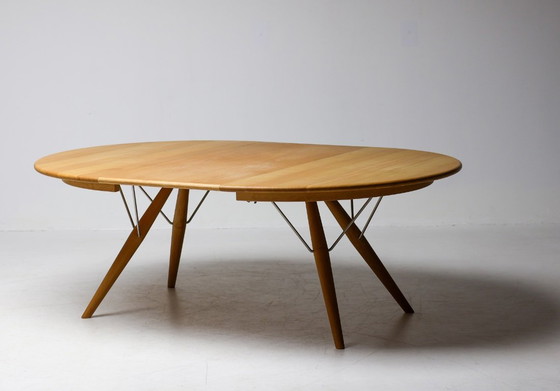 Image 1 of HANS J. WEGNER PP75 DINING TABLE IN OAK WITH ELEVEN OAK CH36 DINING CHAIRS