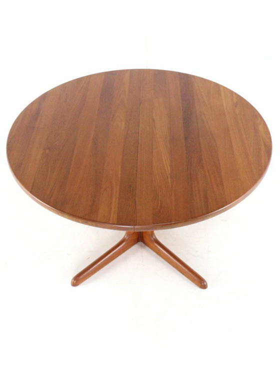 Image 1 of Vintage Round Danish 2x Extendable Teak Dining Table