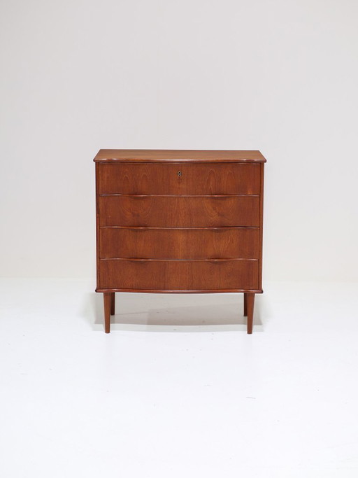 Commode en teck courbé, style vintage danois des années 1960