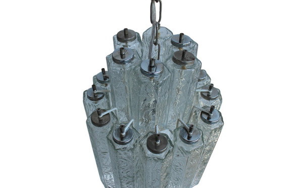 Image 1 of Lustre avec tubes de Murano Vintage attribué à Venini