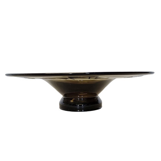 Coupe à fruits Art Déco en verre fumé – schalen, Glass