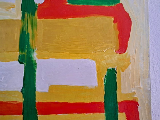 Image 1 of Enzo San Marco - Green Abstract - Artist Painting