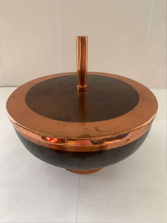 Image 1 of Hans Przyrembel Lidded Box Bonbonniere Marianne Brandt Alfred Lipovec Bauhaus Copper