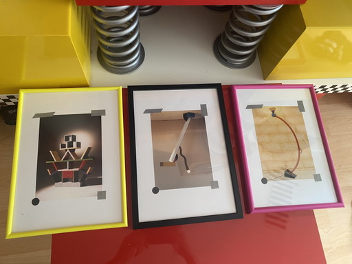 Obra de arte de técnica mixta, original de 1981, del Grupo de Diseño Memphis, Ettore Sottsass. – fotografie (photo 2 of 6)