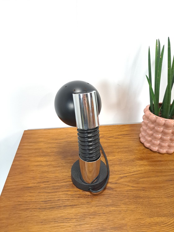 Image 1 of Design Lamp Hillenbrand Met Chroom En Zwarte Kap