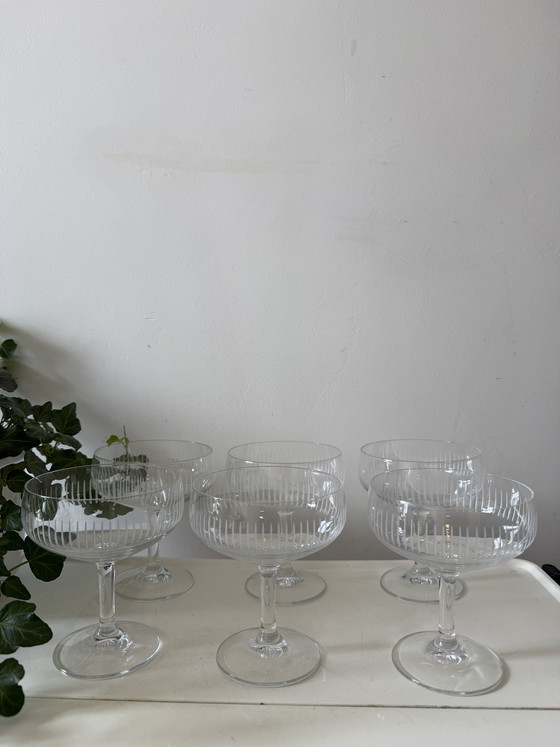 Image 1 of Ensemble de 6 coupes à champagne en cristal
