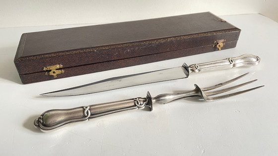 Image 1 of COUVERTS à Viande Argent et Métal argenté PARIS France