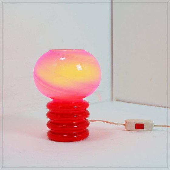 Image 1 of Opaline glass table lamp by Herwig & Frank Sterckx for De Rupel, Belgium, 1960s