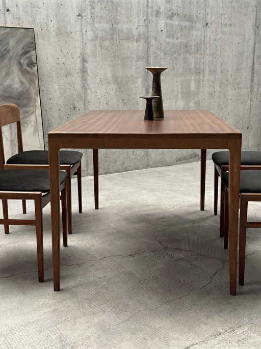 HARTMUT LOHMEYER PER WILKHAHN TAVOLO DA PRANZO IN LEGNO DI TEAK E 4 SEDIE DA PRANZO ANNI '60