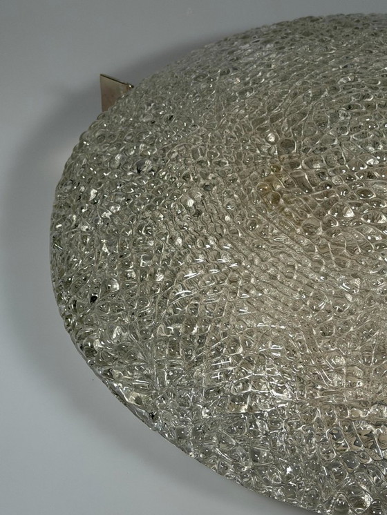 Image 1 of Plafondlamp van ijsglas uit de jaren 60/70 van Kaiser Leuchten Duitsland
